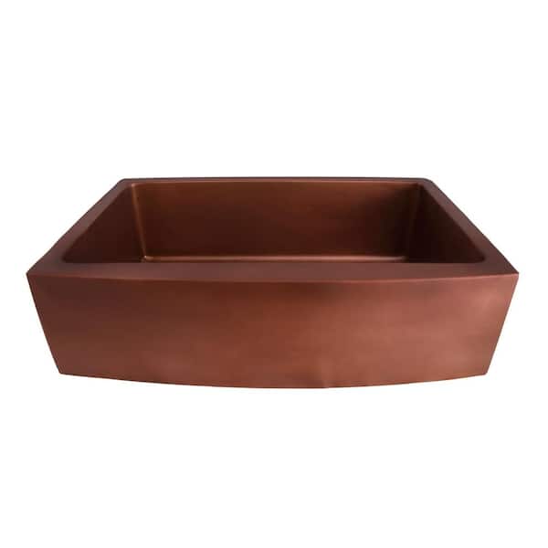 Barclay Products Emelina Farmhouse Apron Front Copper 33 in. Single Bowl Kitchen Sink