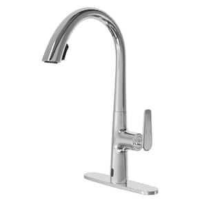 Single Handle Pull Down Sprayer Kitchen Faucet Sensor Automatic Taps with Pull Out Spray Wand in Chrome-plated