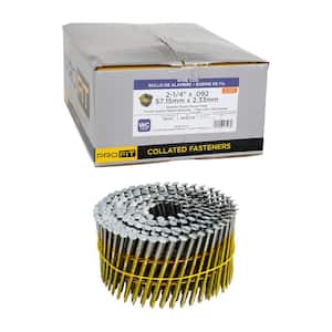 2-1/4 in. x 092 in. 13-Gauge 15° Electrogalvanized Smooth Shank Wire Coil Siding Nails (9000-Per Box)