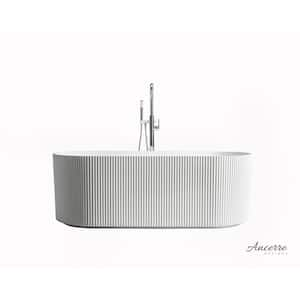 Momo 59 in. x 29.5 in. Acrylic Soaking Bathtub with Wall Side Drain in White