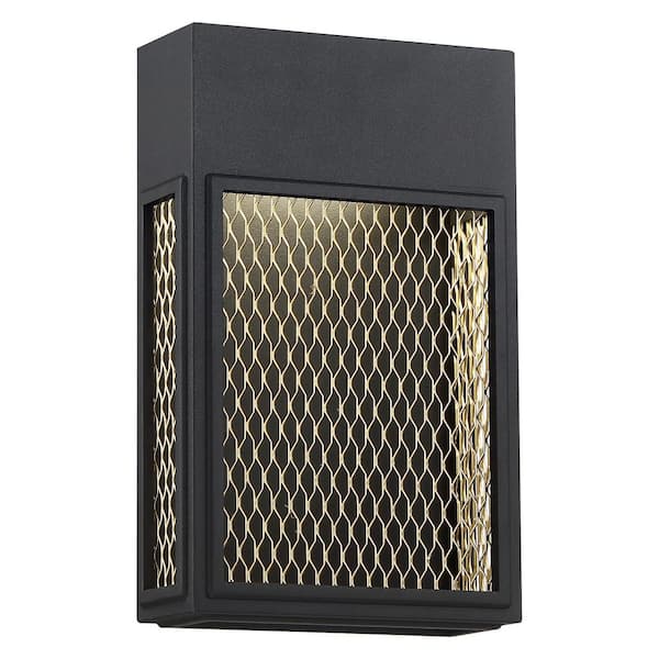 Access Lighting Metro Large 1-Light Black and Gold LED Outdoor Wall Mount Sconce