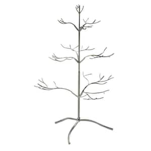 25 in. Silver Metal Ornament Tree with Hanging Branches