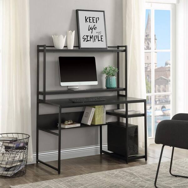 desk bookshelf black