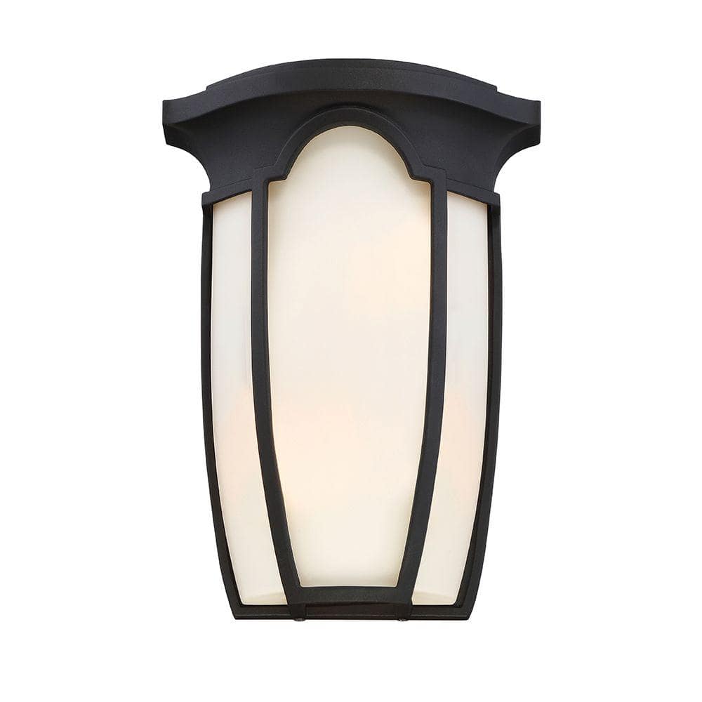 UPC 046335000988 product image for Tudor Row 9.25 in. 2-Light Black Transitional Mediterranean Wall Sconce with Opa | upcitemdb.com