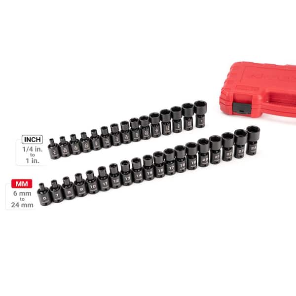 akht☻*3点セット TEKTON 3/8 in. Drive 6-Point Universal Joint Impact Socket Set