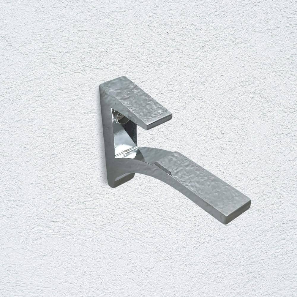 Clear Acrylic Floating Wall Shelves with Chrome Brackets, 11.5" x 6"