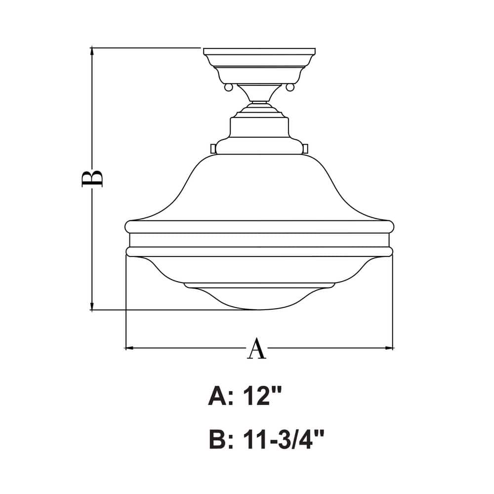 Huntley Farmhouse Bronze Semi-Flush Mount with Seeded Glass