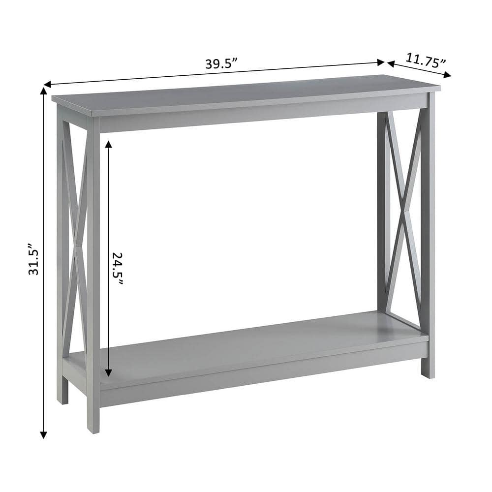 Gray Oxford 40" Wood Console Table with Storage Shelf