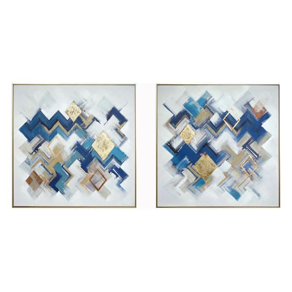 Classy Art 2-Piece Framed Mixed Media Abstract Wall Art 39 in. x 39 in ...
