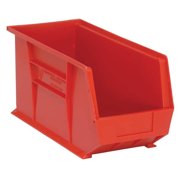 QUANTUM STORAGE SYSTEMS Ultra Series Stack and Hang 7.2 Gal. Storage Bin in Red (6-Pack)