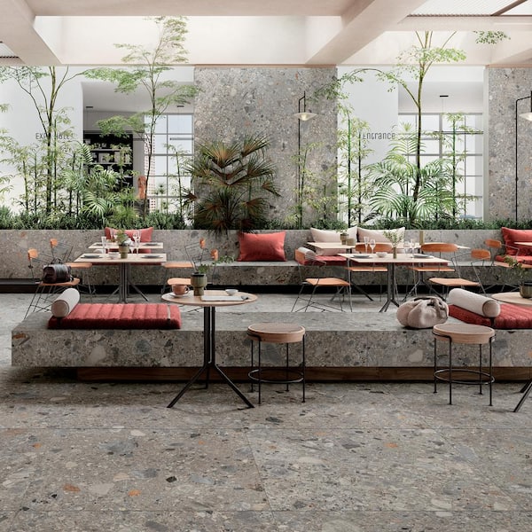 Luxe Terrazzo Earth 4 in. x 0.35 in. Matte Terrazzo Look Porcelain Floor and Wall Tile Sample