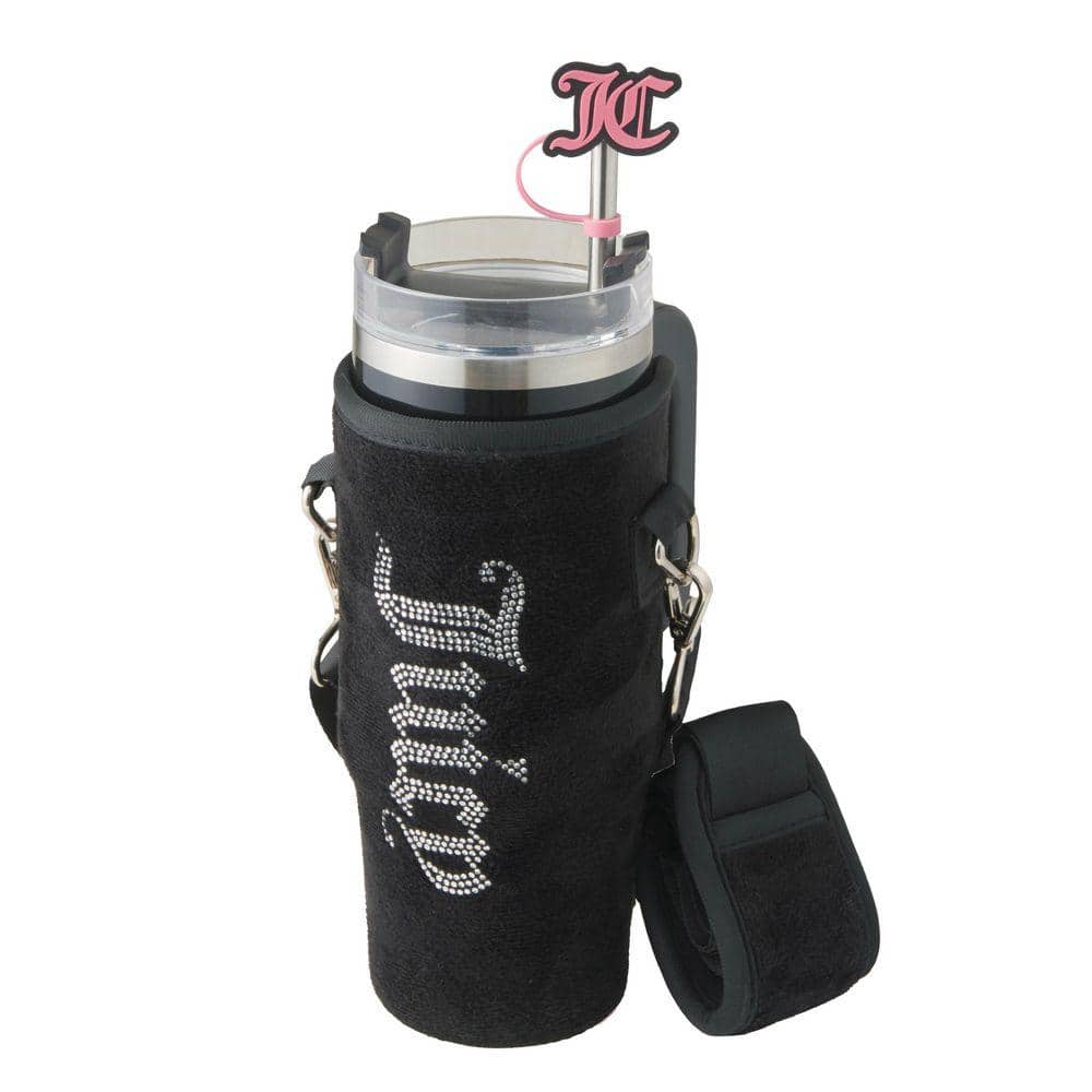 JUICY COUTURE Jetsetter 30 oz. Black Stainless Steel Tumbler with