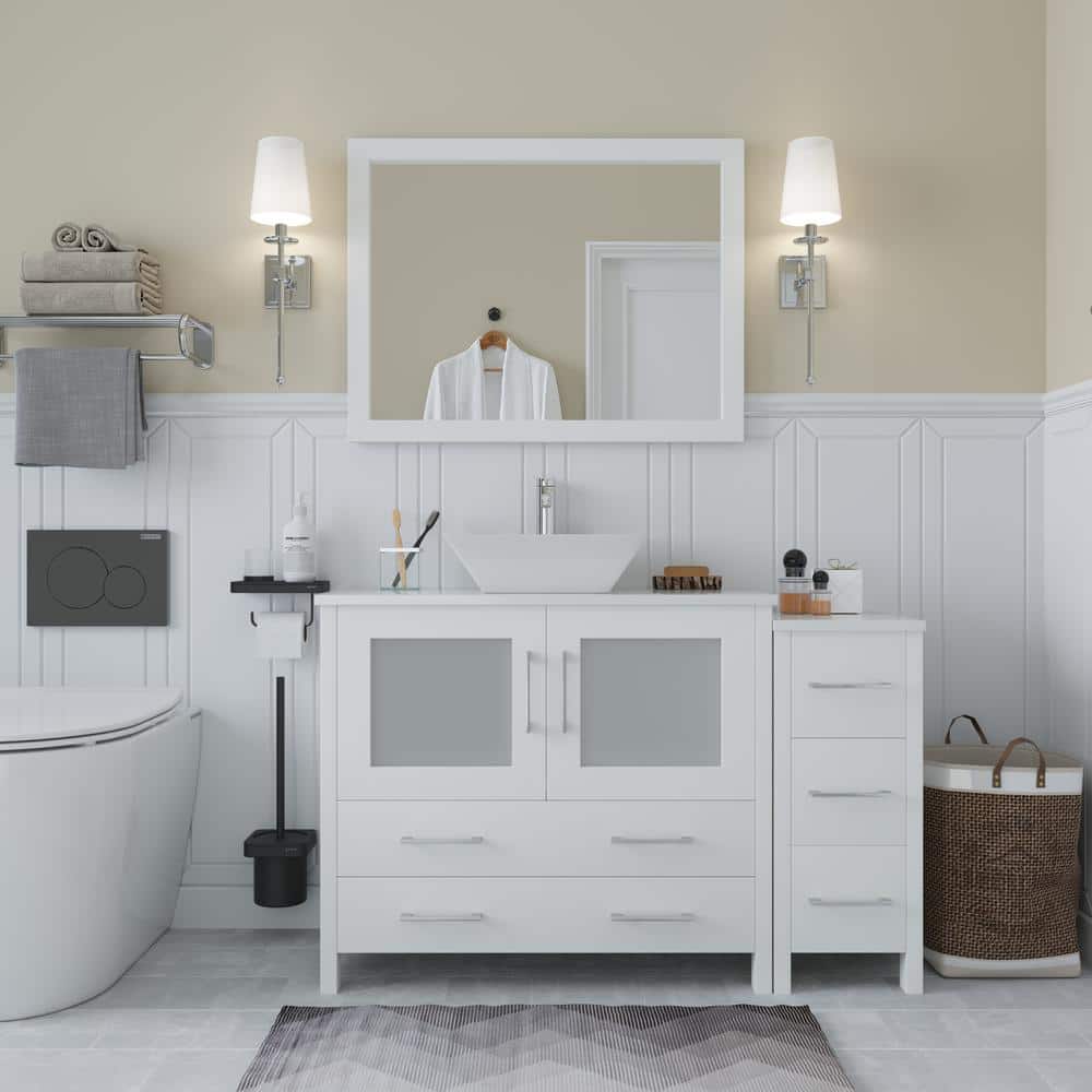 Vanity Art Ravenna 48 in. W Bathroom Vanity in White with Single