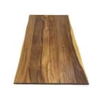 8 ft. L x 25 in. D Finished Saman Solid Wood Butcher Block Countertop With Live Edge