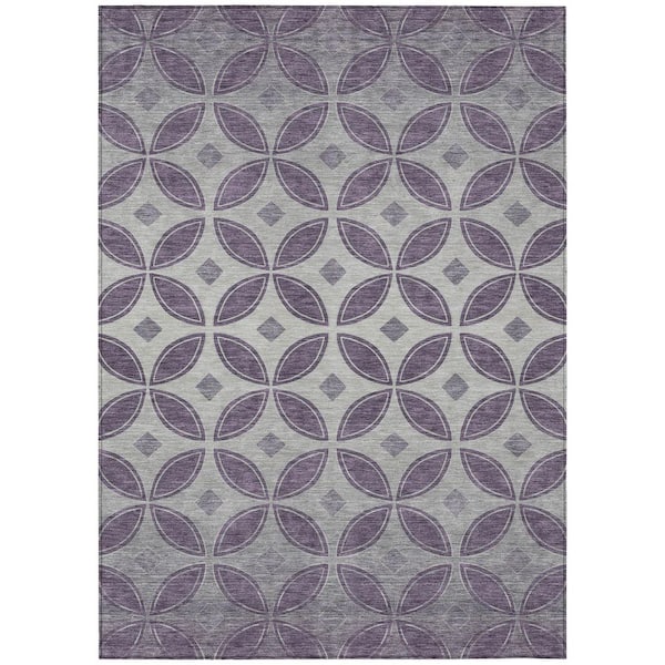Chantille Machine Washable Indoor/Outdoor Abstract ACN2423 Plum 5 ft. x 7 ft. 6 in. Area Rug
