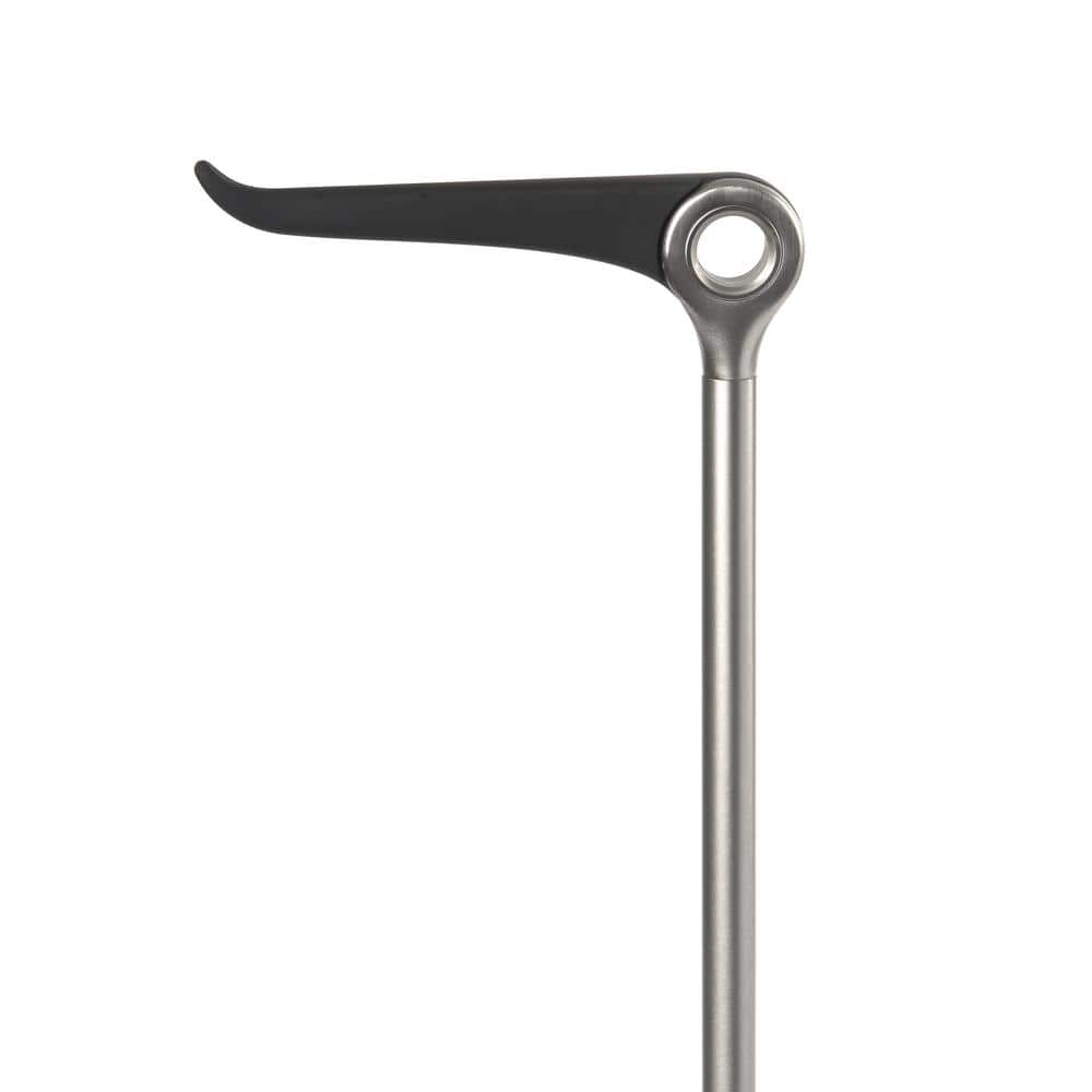 Gray Steel Freestanding Toilet Paper Holder with Reserve