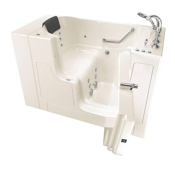 American Standard Gelcoat Premium 52 in. Right Hand Walk-in Whirlpool and Air Bathtub in Linen