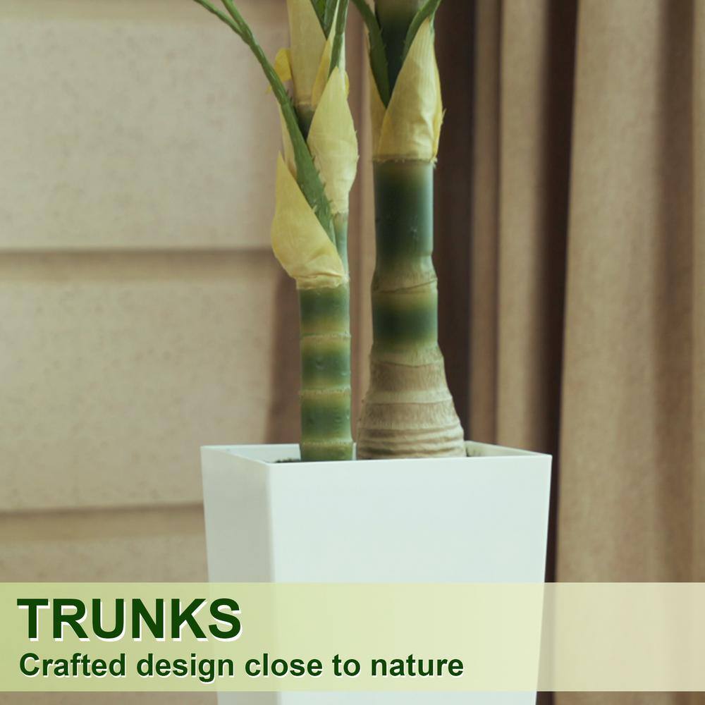 6ft Green Areca Palm Faux Plant with White Plastic Planter