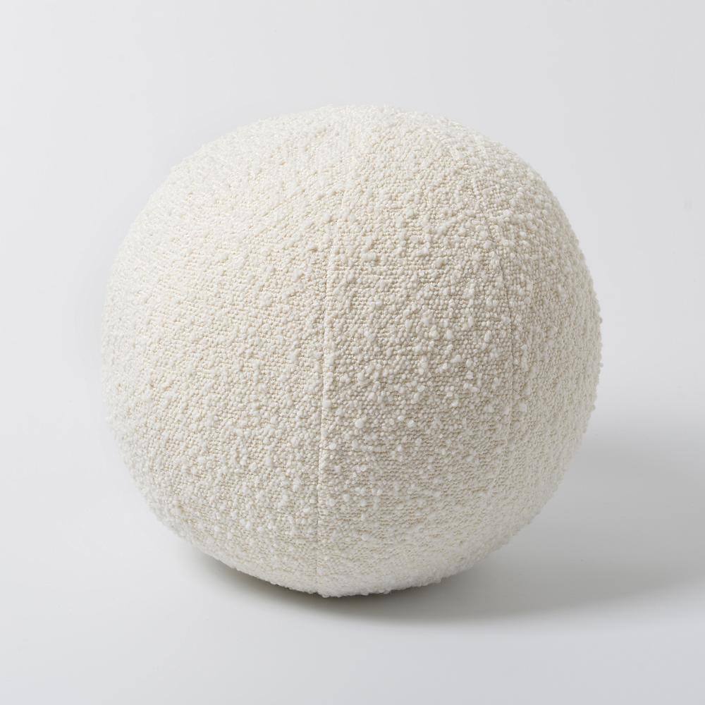 Luxurious Boucle Round Throw Pillow with Textured Design