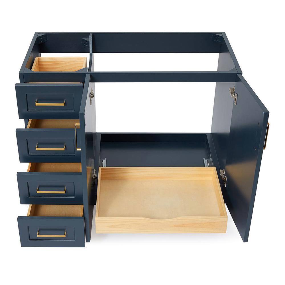 Midnight Blue 42'' Freestanding Wood Bathroom Vanity Base