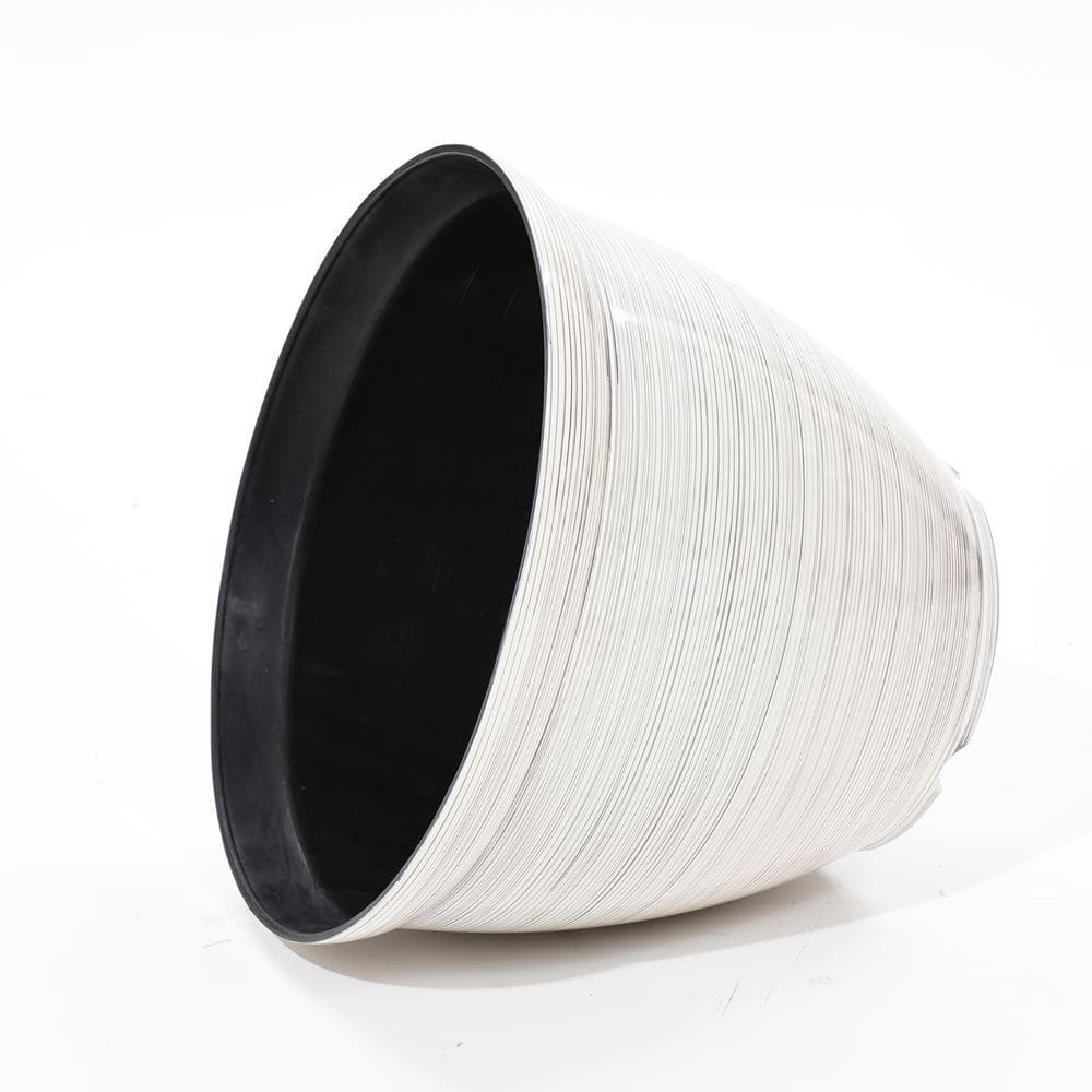 Ivory White Round Recycled Plastic Indoor/Outdoor Planter