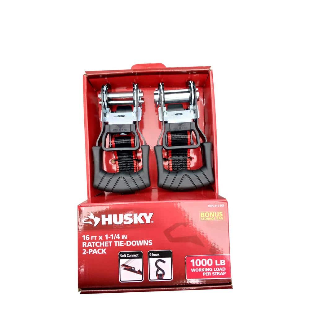 16 ft. x 1.25 in. Ratchet Tie-Down Straps with S-Hook (2-Pack) price history on PriceWatchPro