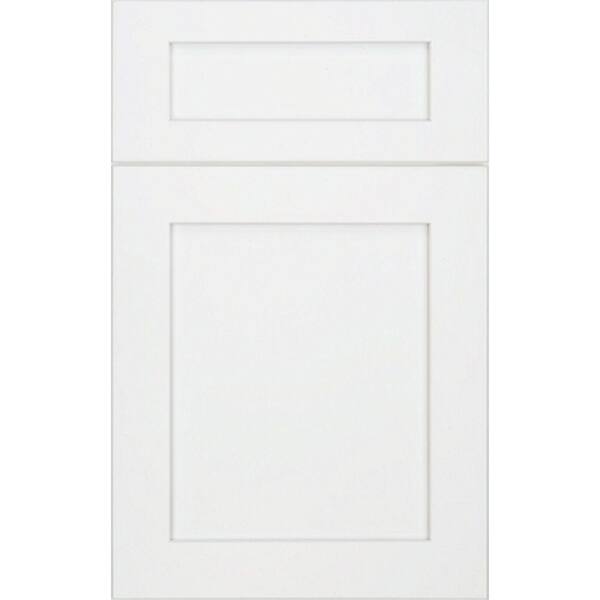 InnerMost 14x12 in. Kendall Maple Cabinet Door Sample in White Icing Classic Paint