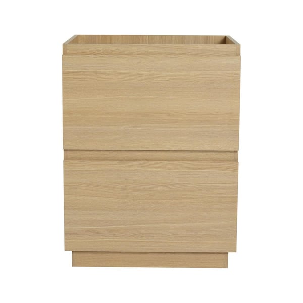 Lycvki 23.22 in. W x 17.91 in. D x 30.62 in. H Bath Vanity Cabinet without Top in Brown with 2 Drawers