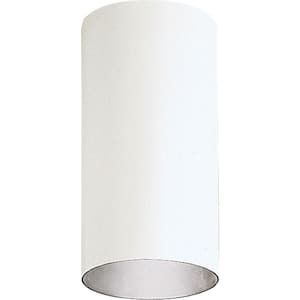 Cylinder Collection 6" White Modern Aluminum Outdoor Ceiling Light for Garage, Porch and Entry