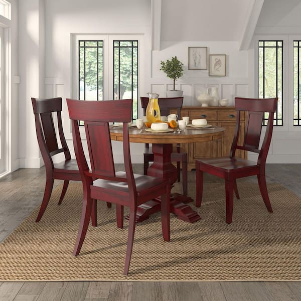HomeSullivan Antique Berry Panel Back Wood Dining Chairs (Set Of 2)