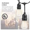 Newhouse Lighting Outdoor 48 ft. Plug-In S14 Edison Bulb LED String Light  with Wireless 265W Dimmer, Remote Control, Extra Bulb, Black CSTRINGLEDDIM  - The Home Depot