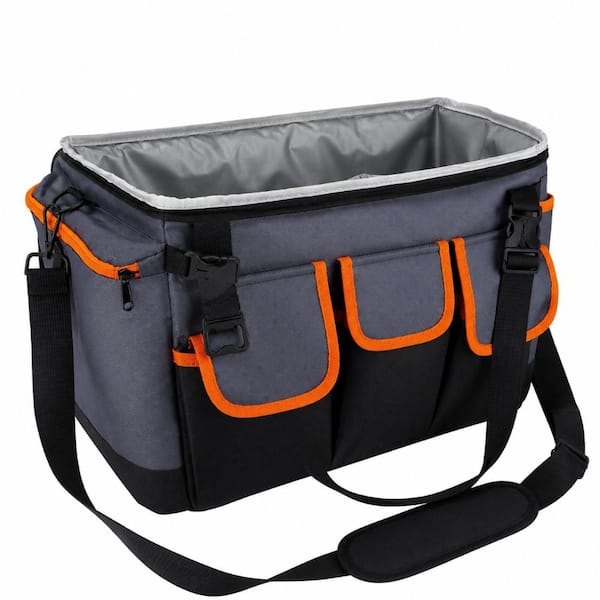 Large BBQ Grill Caddy with Paper Towel Holder, Foldable Insulated Picnic Organizer Bag for Outdoor Grilling, Tailgating