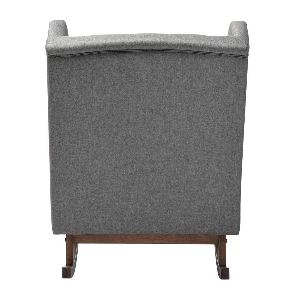 Iona Mid-Century Wingback 37" Rocking Chair with Button-Tufted Accents