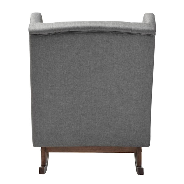 Baxton Studio Iona Mid Century Gray Fabric Upholstered Rocking