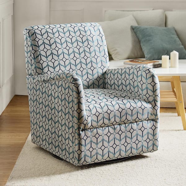 JAYDEN CREATION Patsy Transitional Accent Chair With 360° Swivel-GEOMETRIC