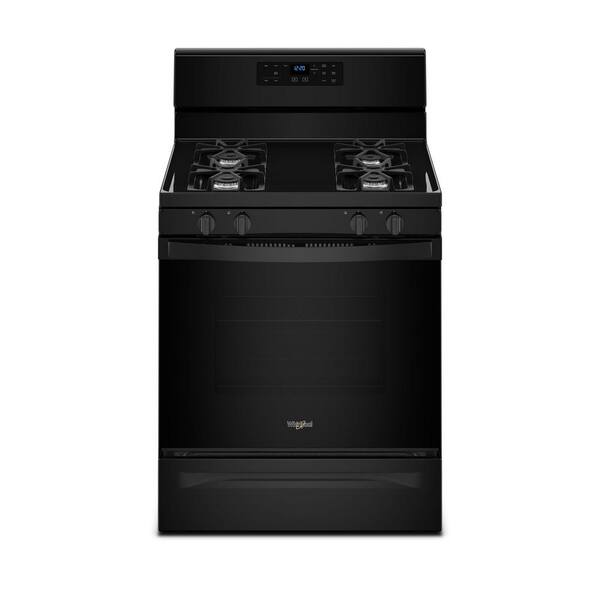 Whirlpool 5.0 cu. ft. Freestanding Gas Range with Adjustable Self-Cleaning in Black