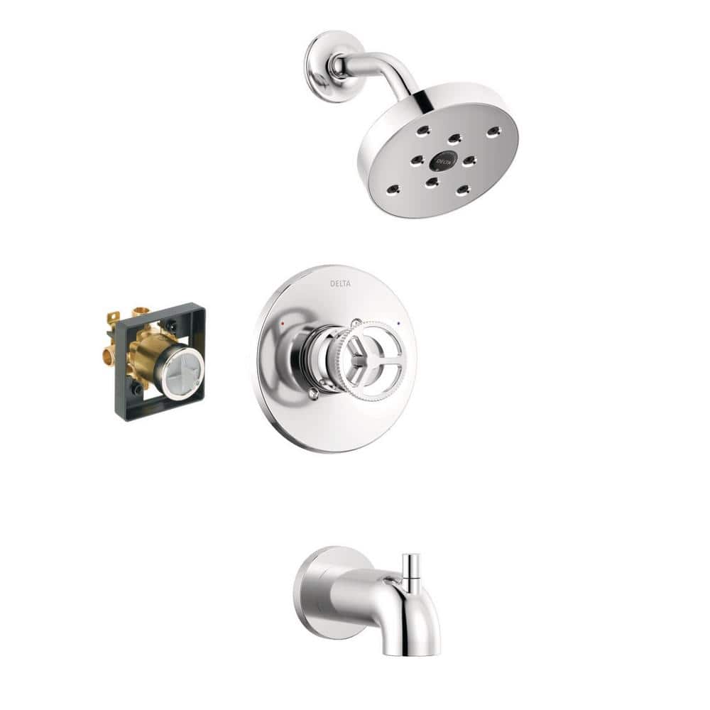Delta Trinsic SingleHandle 1Spray Tub and Shower Faucet in Chrome