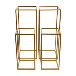 23.62 in. x 9.45 in. Indoor/Outdoor Metal Iron Gold Flower Stand Plant Stand Wedding Backdrop Display Stand