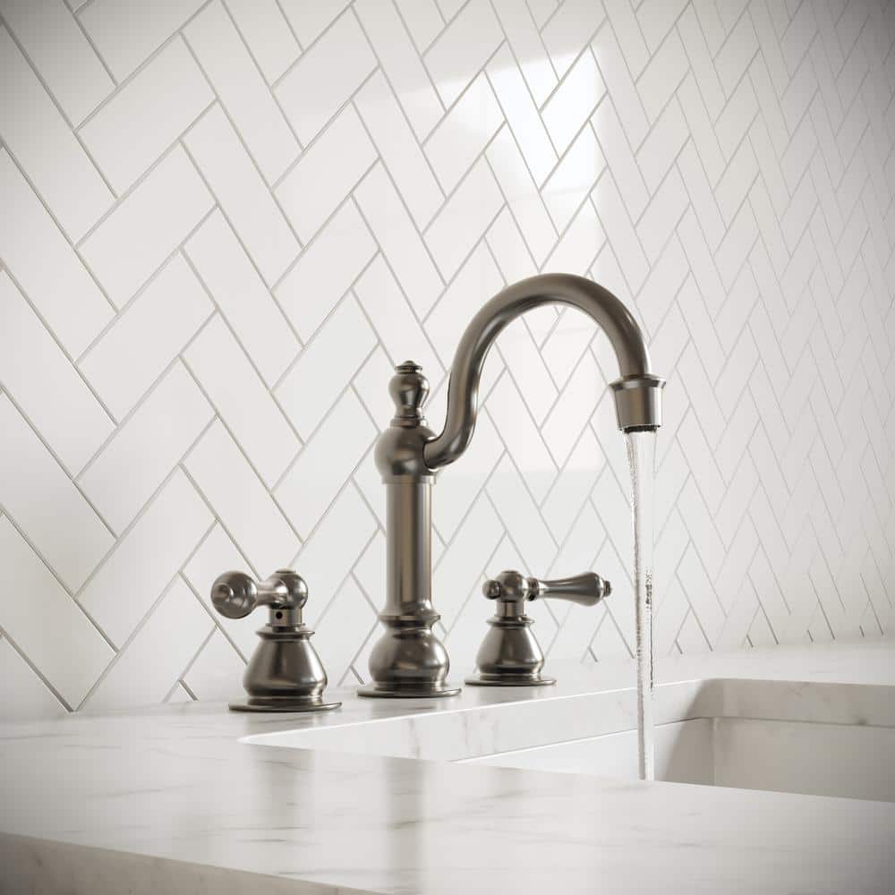 Elegant Classic Brushed Nickel Widespread Lavatory Faucet