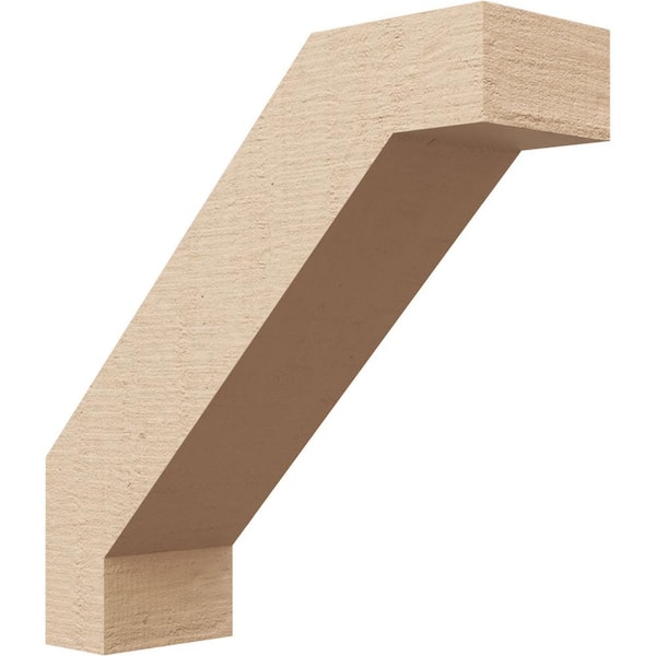 Ekena Millwork 3 in. x 10 in. x 10 in. Burlington Rough Cedar Woodgrain Timberthane Polyurethane Knee Brace, Primed