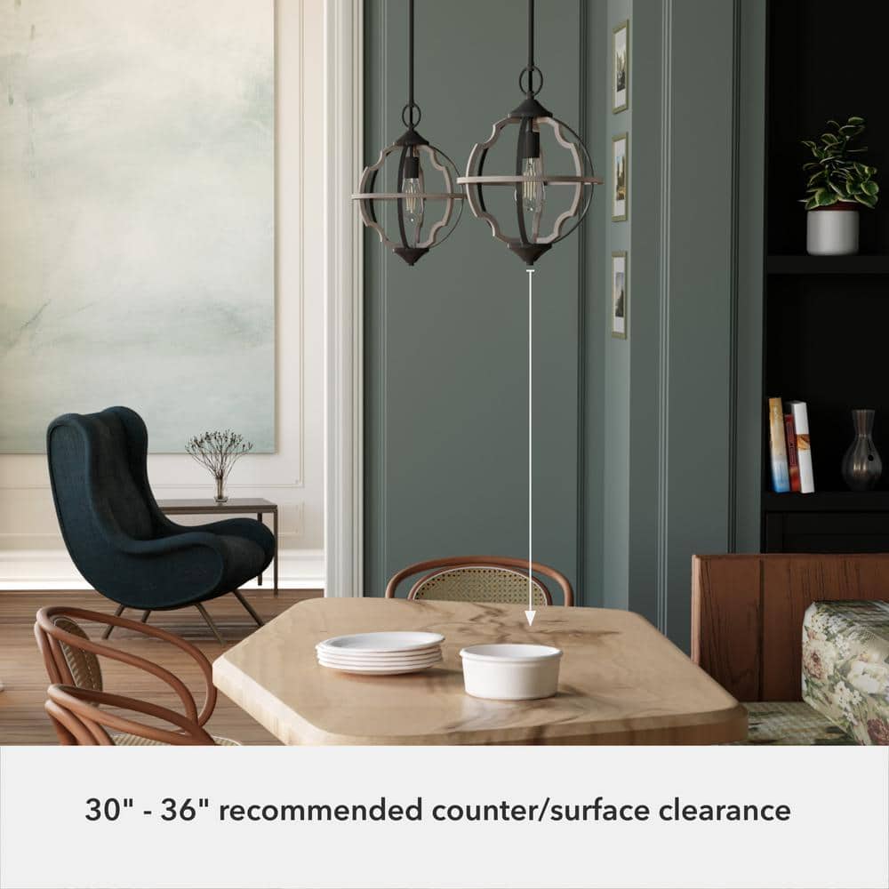 Noble Bronze Washed Oak Mini Globe LED Pendant
