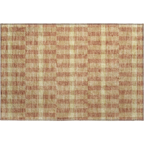 Mayfield Premium Machine Washable Abstract AMF2547 Gold 2 ft. x 3 ft. Accent Rug