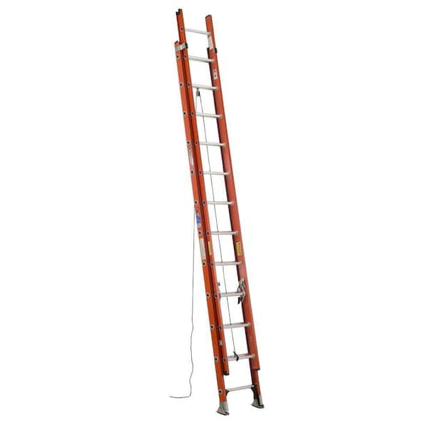 Werner 24 ft. Fiberglass Extension Ladder with 300 lbs. Load Capacity Type IA Duty Rating