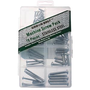 #6 to 1/4 in. x 1/2 in. to 2 in. Stainless Steel Combo Drive Round Head Machine Screw Assortment Kit (79-Piece per Pack)