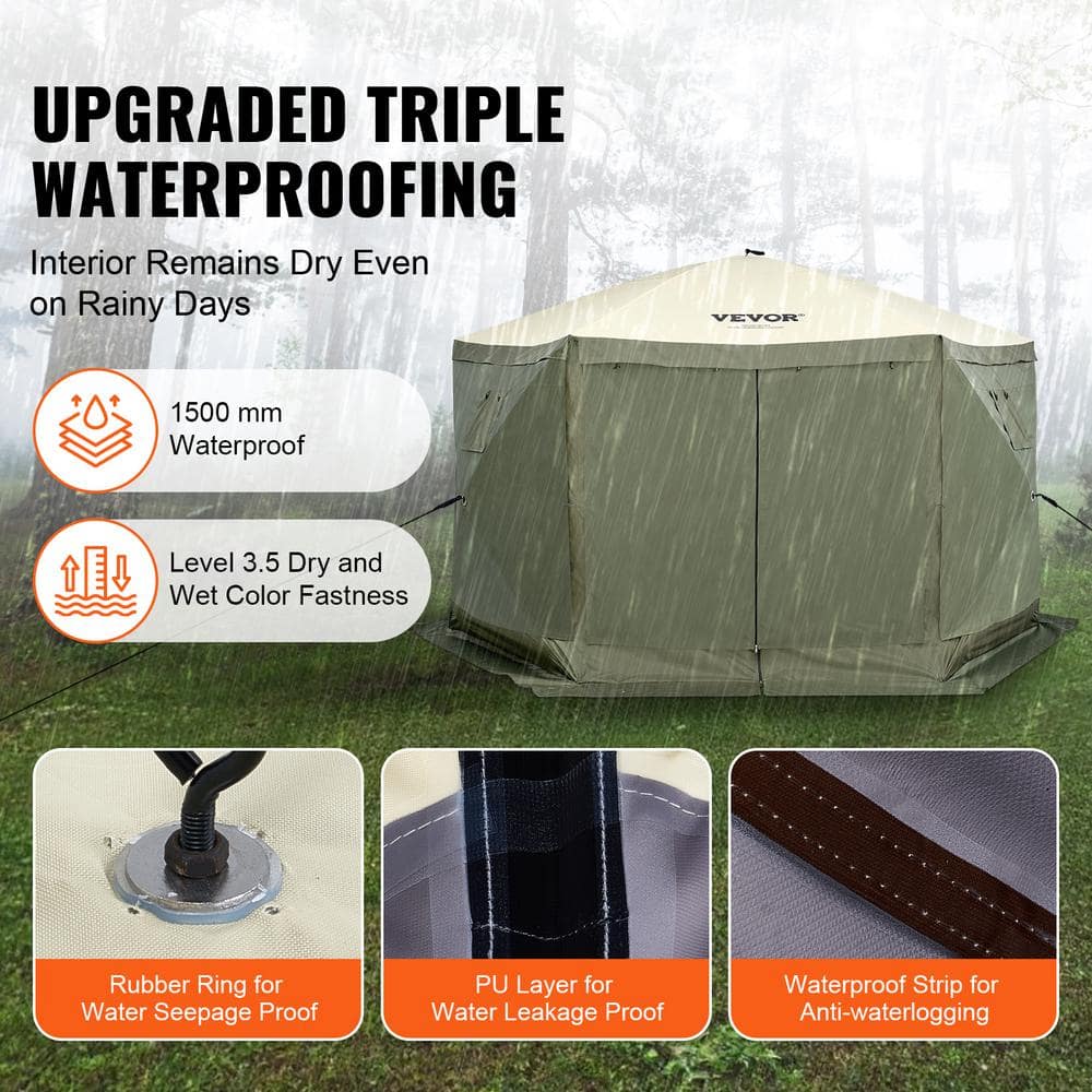 Vevor 12x12 ft Gray Hexagon Folding Canopy Gazebo