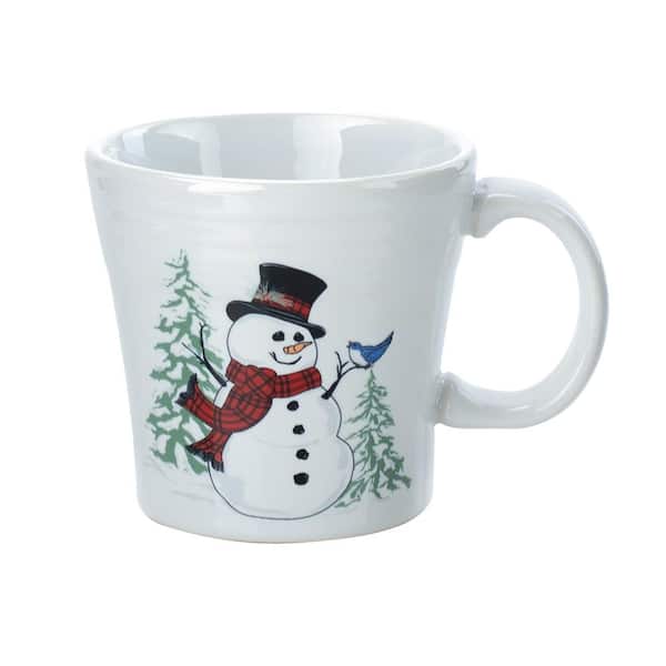 Fiesta 15 oz. White Ceramic Snowman Tapered Mug