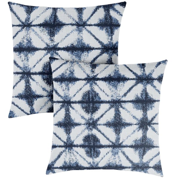 Sunbrella Midori Indigo Outdoor Knife Edge Throw Pillows (2-Pack)