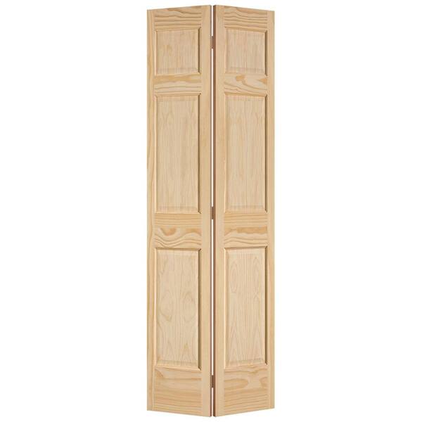 Masonite 24 in. x 78 in. 6-Panel Solid-Core Smooth Unfinished Pine Bi-fold Interior Door