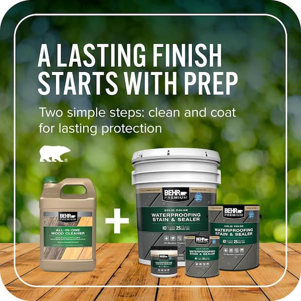 BEHR PREMIUM - 1 qt. #SC-137 Drift Gray Solid Color Waterproofing Exterior Wood Stain and Sealer