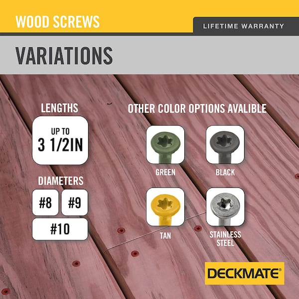 DECKMATE #10 x 4 in. Red Flat Head Square Drive Deck Screw 1 lb.-Box (147-Piece)